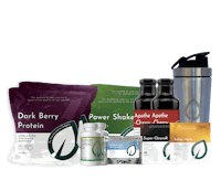 a bottle of dark berry protein, a bottle of dark berry protein, a bottle of dark berry protein, and a