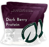 two bags of dark berry protein